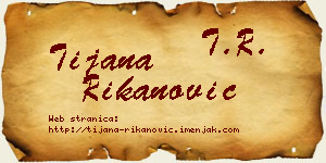 Tijana Rikanović vizit kartica